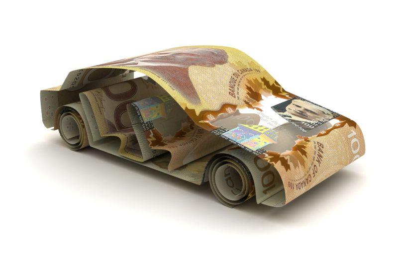 a car made with Canadian banknote