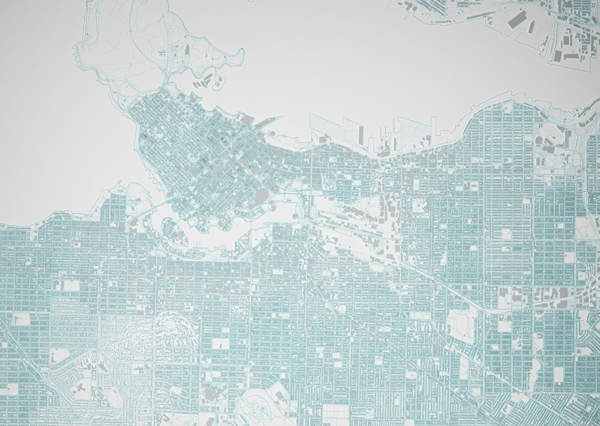 simplified map of the city of vancouver aerial view