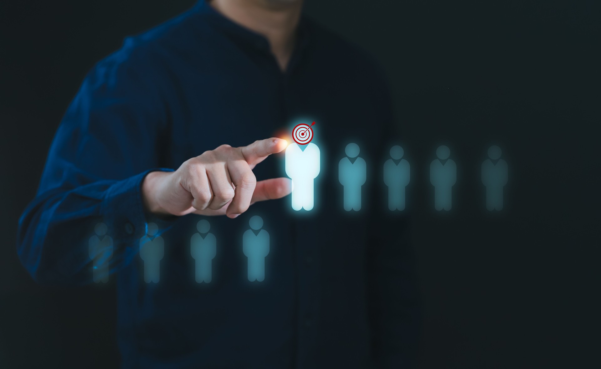 HR, or CRM. Human resource management, Concept of company service to recruit customers, network links worldwide, hiring, and recruitment process manage people and business on technology digital